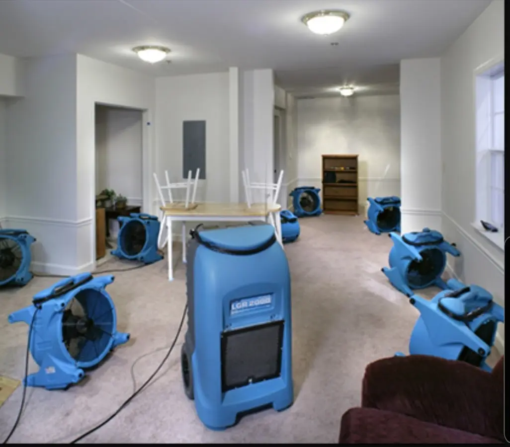Air movers and dehumidifier setup for Water Extraction & Removal in East Pasadena